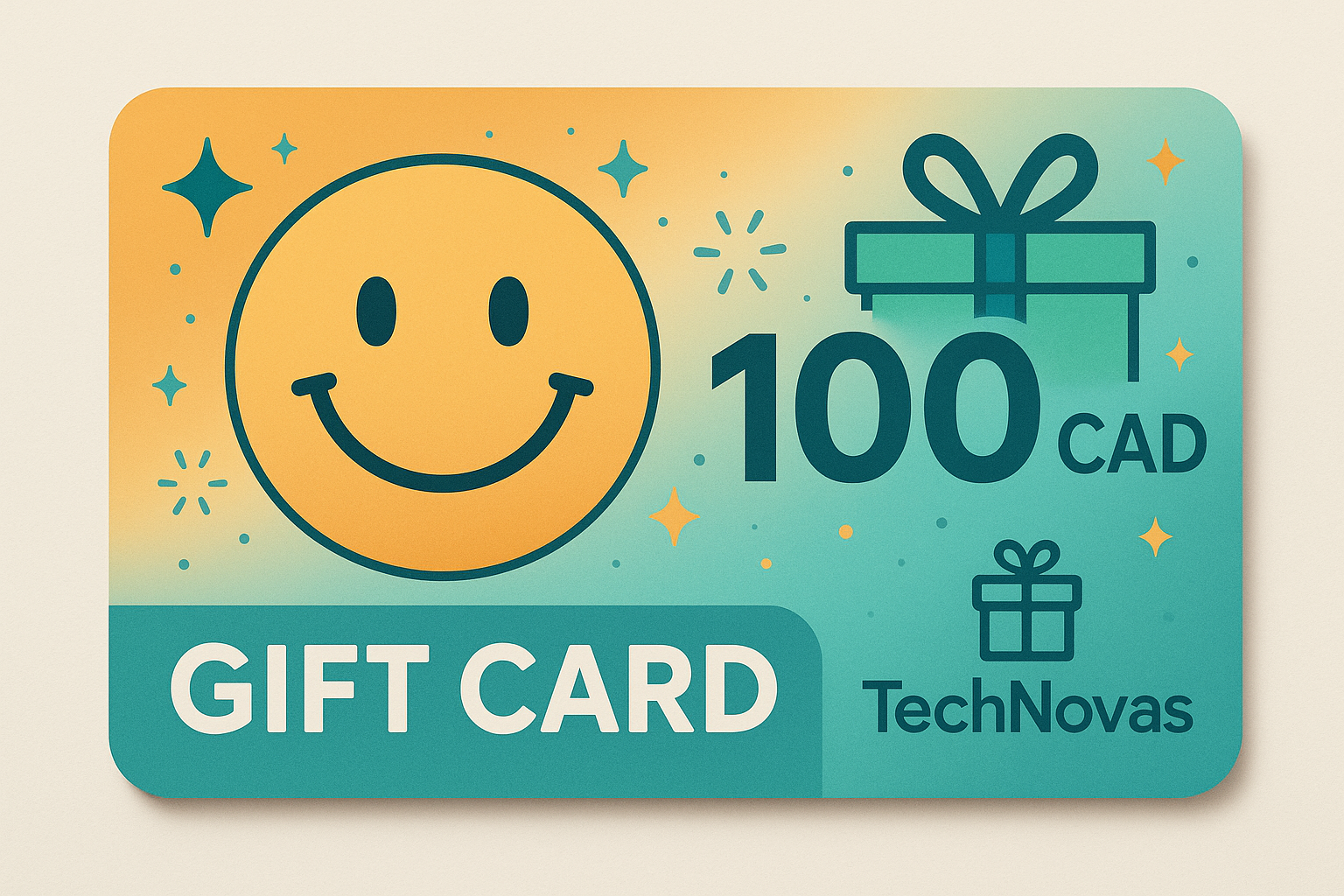 100 de carte cadeau qui sourit