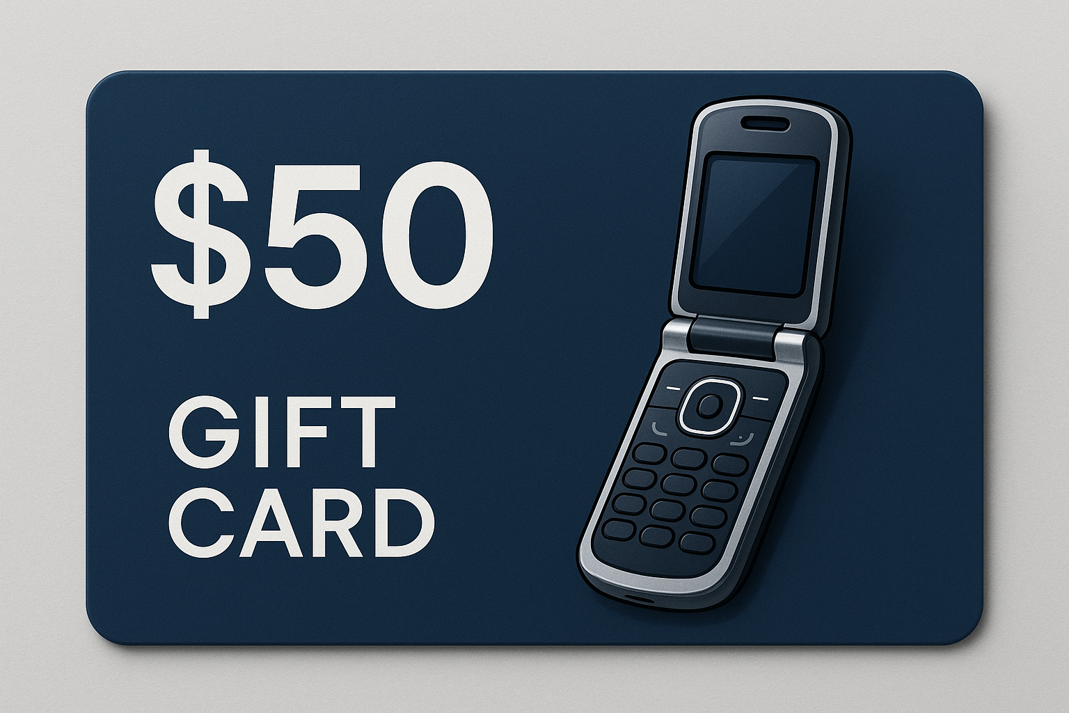 50$ de Carte-cadeau  avec un téléphone à clapette 