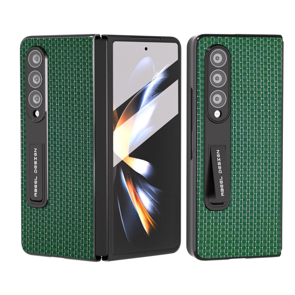 NNEDSZ Premium Leather Phone Case With Holder For Samsung Galaxy Z Fold 4 / 5G - Luxury Design - Night Green-1