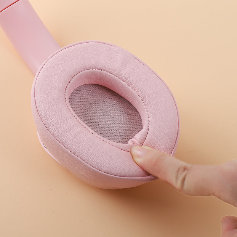 NNEDSZ Pink Wireless Noise-Cancelling Over-Ear Headphones - Bluetooth 5.0, Long Battery Life